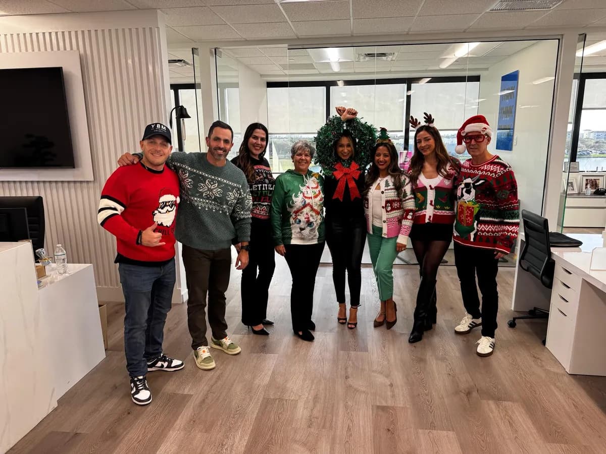 The team's holiday celebration